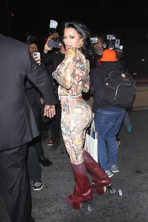 Teyana Taylor leaves an after party following the Met Gala in New York in 2024